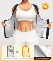 Junlan Sauna Suit for Women Waist Trainer Vest for Women Sweat Tank Top Shaper for Women with Zipper