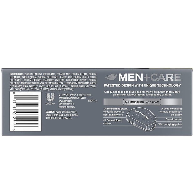 Dove Men+Care Men's Bar Soap More Moisturizing Than Bar Soap Deep Clean Soap Bar that Effectively Washes Away Bacteria, Nourishes Your Skin 3.75 oz 10 Bars