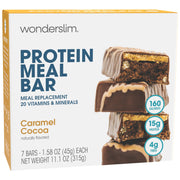 WonderSlim Meal Replacement Protein Bar, Variety Pack, 15g Protein, 20 Vitamins & Minerals (7ct)