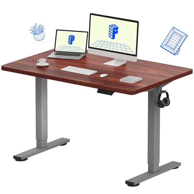 FLEXISPOT EN1 Whole-Piece Standing Desk, 48 x 24 Inches Height Adjustable Desk Stand up Desk Home Office Table for Computer Laptop (White Frame + Maple Desktop)