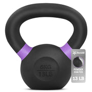Yes4All Powder Coated Cast Iron Kettlebell Strength Training Kettlebells Weight Set for Full Body Workout, Home Gym
