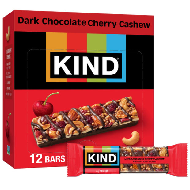 KIND Nut Bars, Dark Chocolate Nuts and Sea Salt, Healthy Snacks, Gluten Free, Low Sugar, 6g Protein, 12 Count