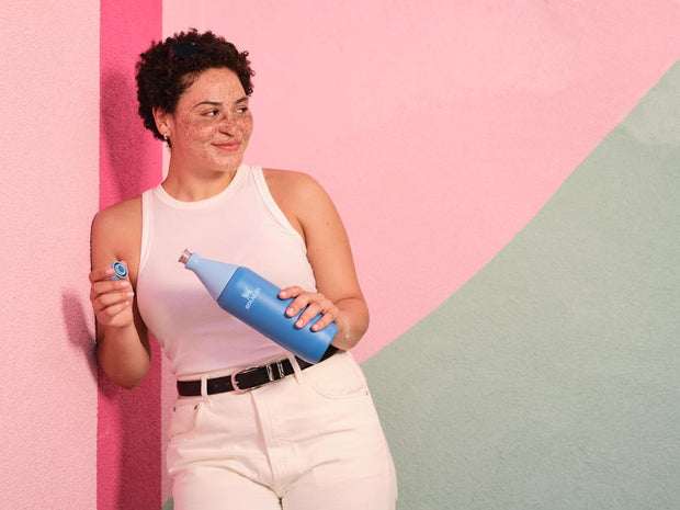 Stanley All Day Slim Bottle 34 oz | Leakproof Twist on Lid | Slim Design for Travel and Gym | Insulated Stainless Steel Water Bottle | BPA-Free | Pomelo