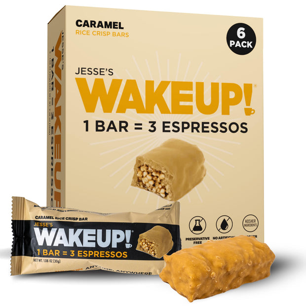 WAKE UP!™ Chocolate Caffeinated Protein Bars – 350 mg Clean Caffeine (1 Bar = 3 Espressos) • Vegan, Gluten-Free, Kosher • Plant-Based Energy + Protein • On-the-Go Focus & Endurance