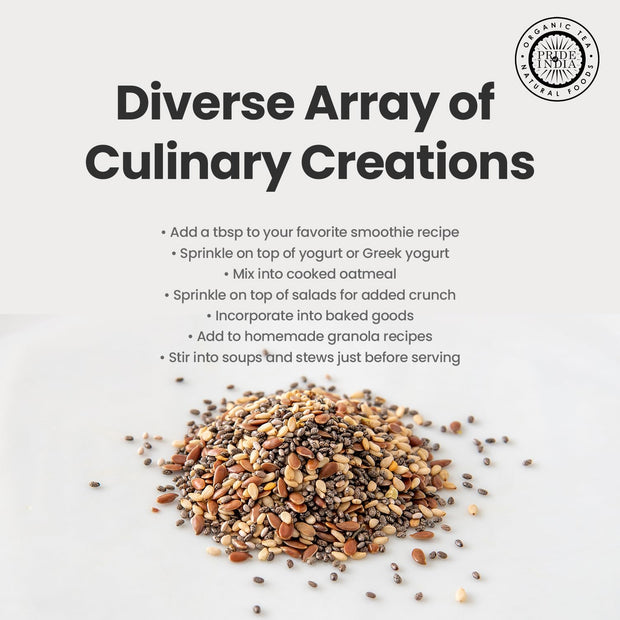 Pride Of India Natural Black Chia Seeds - Ideal Smoothie Ingredient & Salad Topping - Omega 3 Source, High Fiber Superfood & Protein Rich Seed - 1.25 Pound (20oz) Jar