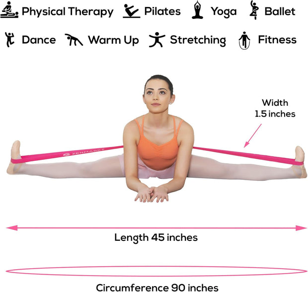 Zenmarkt Ballet Stretch Bands for Flexibility and Strength - Stretch Bands Ideal to Have as Dance Equipment in Every Competition - Suitable for Gymnastics, Cheerleading, and Pilates Training