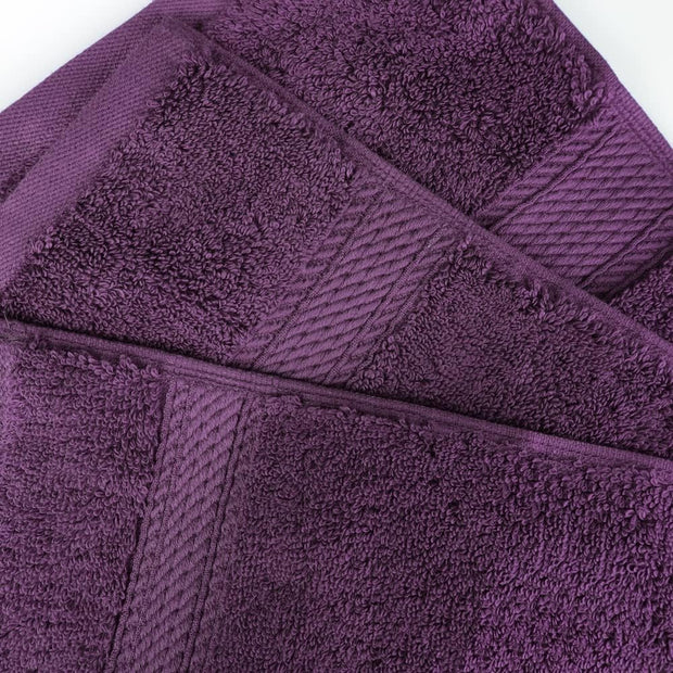 Superior Egyptian Cotton Pile Bath Towel Set of 2, Ultra Soft Luxury Towels, Thick Plush Essentials, Absorbent Heavyweight, Guest Bath, Hotel, Spa, Home Bathroom, Shower Basics, Plum