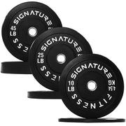 Olympic Barbell 2-Inch Rubber Bumper Plate Weight Set for Strength Training, Multiple Options