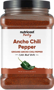 Nutricost Pantry Ancho Chili Pepper (1.5 LB) 1000 heat units - Vegan, Gluten-Free, Powder