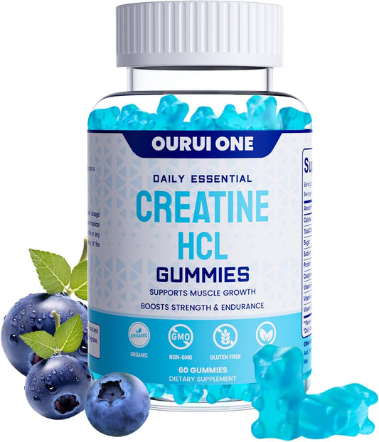 Creatine HCL Gummies 2000mg– Fast Absorbing Creatine HCL for Strength & Recovery – Easy-to-Take, Great-Tasting Creatine Gummies for Athletes & Fitness Enthusiasts ，More Gentle on Stomach