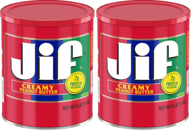Jif Creamy Peanut Butter, 4 Pounds (Pack of 2)