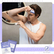 Timgle 200 Count Deodorant Wipes Bulk Individually Wrapped Travel Size Wipes for Men Women Body Underarm Deodorant Remove Sweat Sports Travel Clean Skin Daily Use Female Male(Purple)