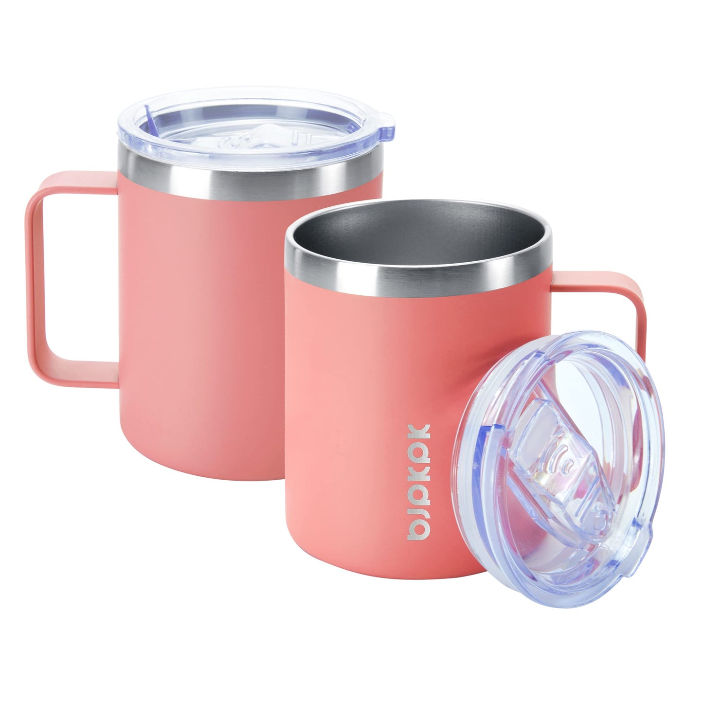 BJPKPK 2 pcs Insulated Coffee Mug, 12 oz Stainless Steel Insulated Coffee Tumbler with Lid for Hot Drinks & Cold Drinks- Turquoise