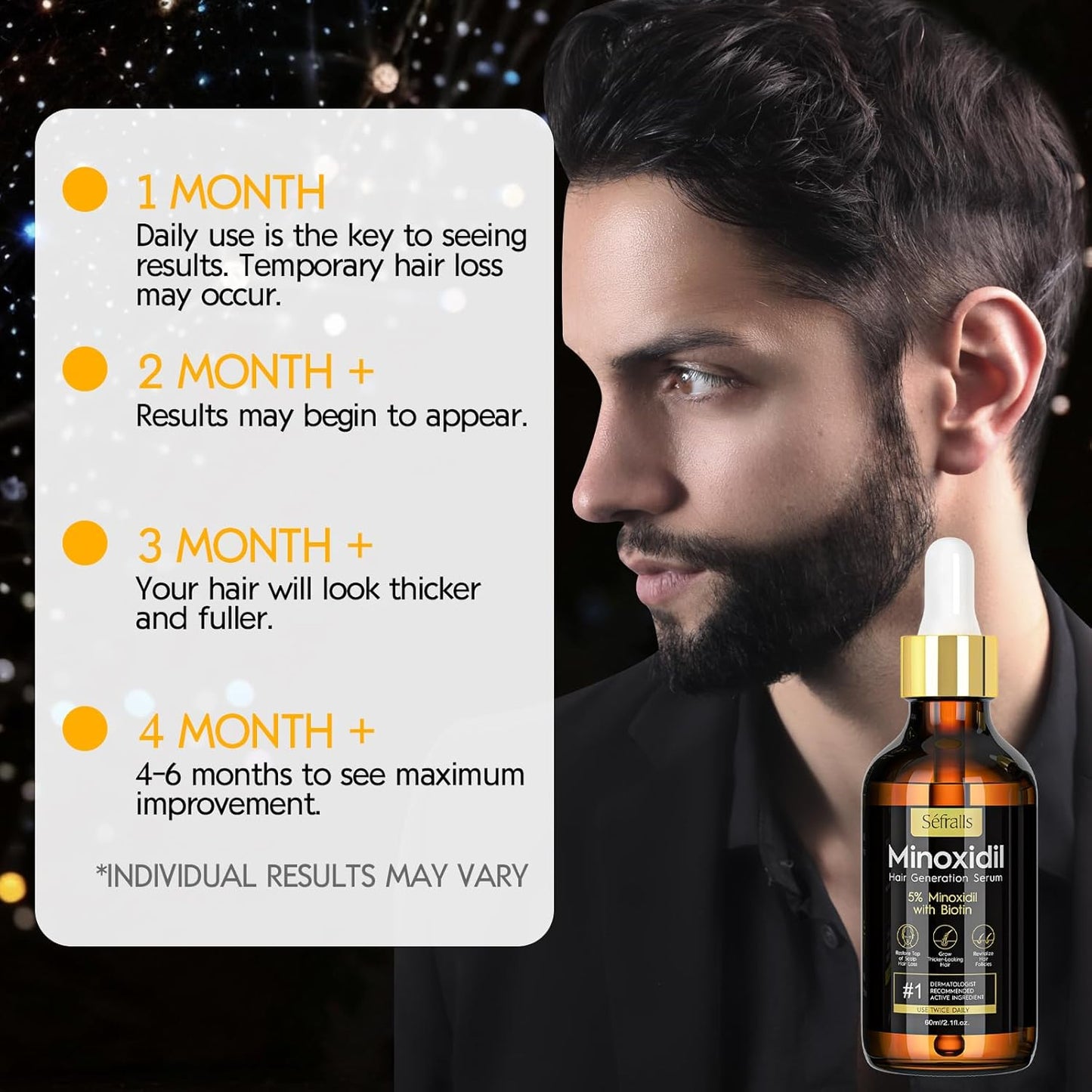 5% Minoxidil Hair Growth Serum Oil For Men and Women, Biotin Hair Serum, Safest Hair Regrowth Treatment, Prevent Scalp Hair Loss 60ml / 2.11 fl.oz