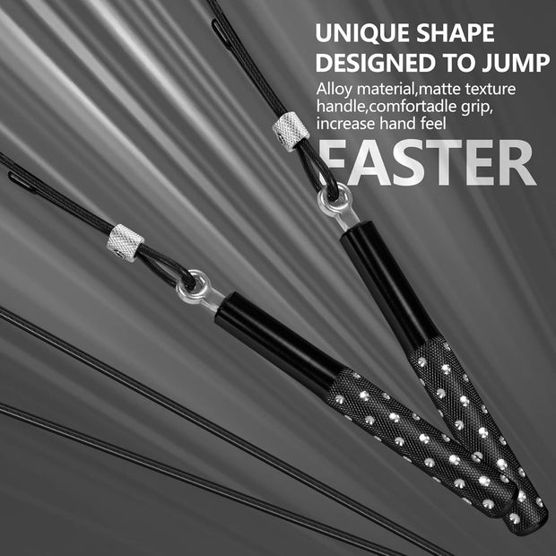 Jump Rope, Wastou Speed Jumping Rope for Training Fitness Exercise, Adjustable Adults Workout Skipping Rope for Men, Women, Kids, Girls