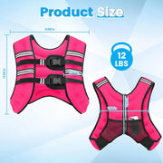 Weighted Vest for Woman Men, 6lb/8lb/12lb/16lb/20lb/30lb Weight Vest with Reflective Stripe, Weight Vests Adjustable for Walking, Weight Loss, Training, Running