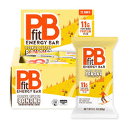 PBfit Peanut Butter Banana Energy Bars, 11g Protein, 5g Fiber, Gluten Free, Vegan, Plant-Based, Non-GMO, 2.1 Oz (Pack of 12)