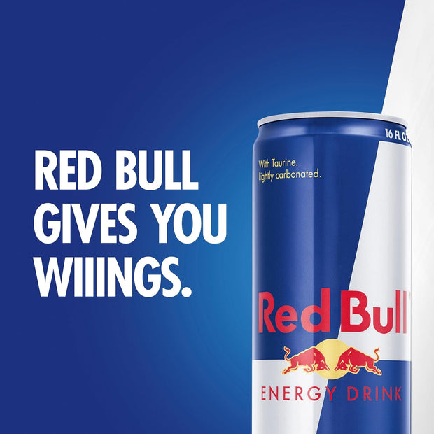 Red Bull Energy Drink with 151mg Caffeine plus Taurine & B Vitamins, 16 Fl Oz, Pack of 12 Cans
