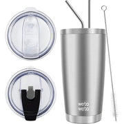 WETOWETO 20oz Tumbler, Stainless Steel Vacuum Insulated Coffee Travel Mug, Double Wall Powder Coated Insulated Coffee Mug Travel Mug with Lid Thermal Cup for Outdoor (Navy Blue, 1 Pack)