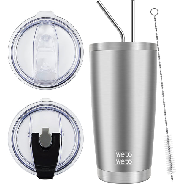 WETOWETO 20oz Tumbler, Stainless Steel Vacuum Insulated Coffee Travel Mug, Double Wall Powder Coated Insulated Coffee Mug Travel Mug with Lid Thermal Cup for Outdoor (Navy Blue, 1 Pack)