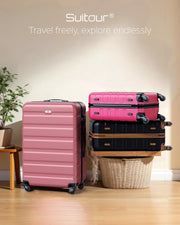 Suitour Luggage Sets 2 piece, Lightweigh Luggage Set with Spinner Wheels, 19/27 inch Travel Suitcase Set