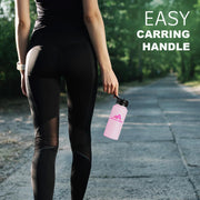 Personalized Custom Print in USA Water Bottle 32oz Stainless Steel Double Wall Coffee Cup with Lid & Straw Insulated Tumbler with Colorful Text Logo Photo