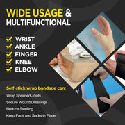 OK TAPE 12 Rolls Self Adhesive Bandage Wrap, Elastic Athletic Tape, Self Stick Bandage Tape, Vet Wrap, Medical Wrap for Wrist, Feet, 2" x 5 Yards - White