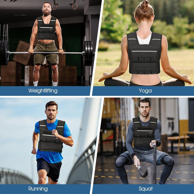 Weighted Vest for Men and Women, 2-18lb Vest with 16 Ironsand Weights for Home Workouts, Adjustable Body Weight Vest Exercise Set for Strength Training, running, walking, Cardio