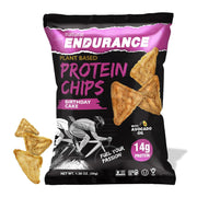 Natural Endurance Protein Chips - Low Carb Chips, High Protein Snack, Vegan Protein with Avocado Oil, 14g Protein Per Bag, Gluten Free, Nacho, BBQ, Chili, Birthday Cake, Original - Variety Pack, 1.38 oz Bags (Pack of 12)
