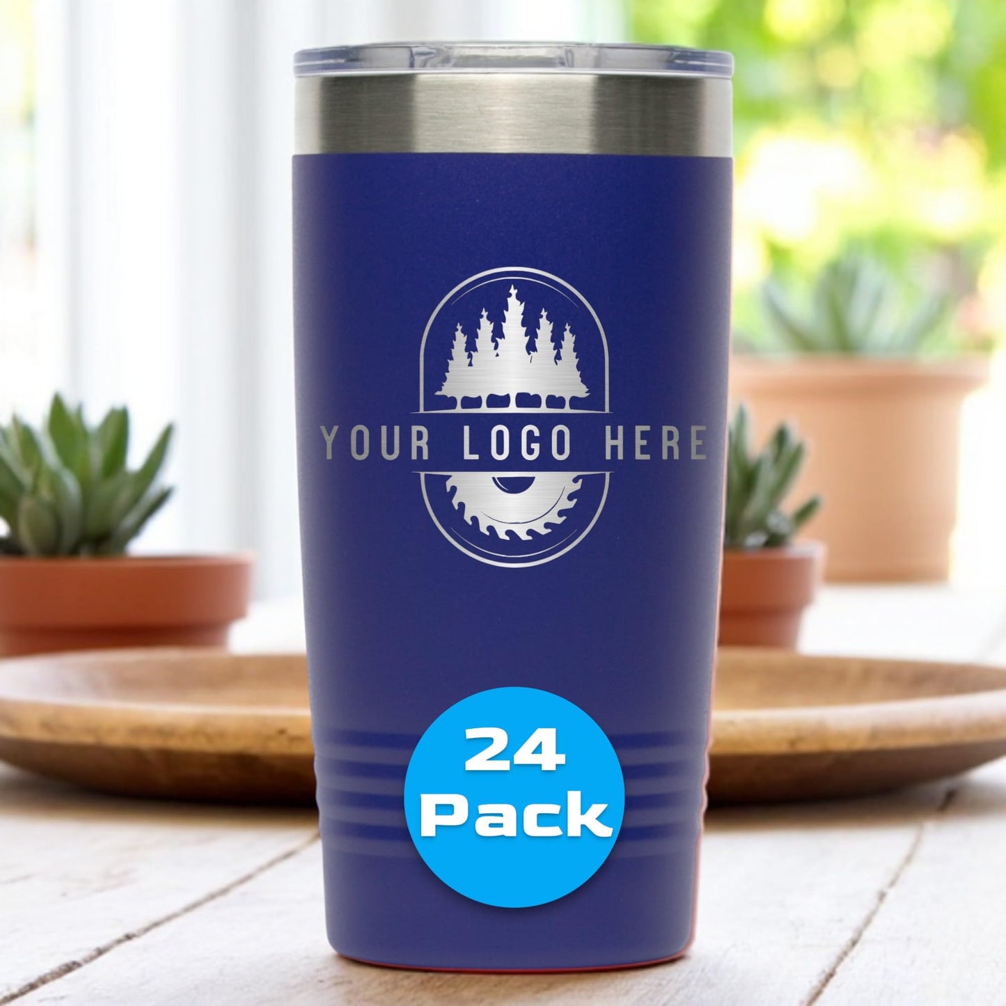 20oz Stainless Steel Tumbler - Upload Your Logo, Custom Engraved, Double Wall Vacuum Insulated Travel Mug, Ideal for Corporate Gifts, Events, and Sports Teams