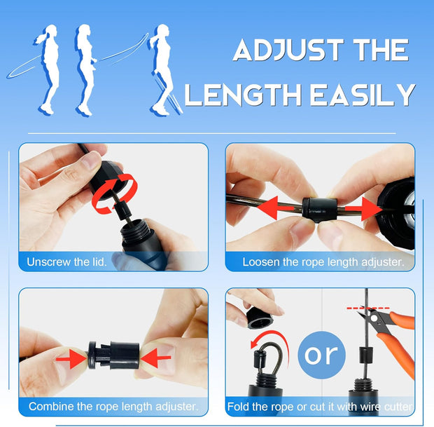 Jump Rope 3 Pack, Adjustable Tangle-Free Speed Jumping Rope for Men Women and Kids Fitness, Steel Skipping Rope with Foam Handles Ball Bearings for Exercise & Slim Body at Home School Gym