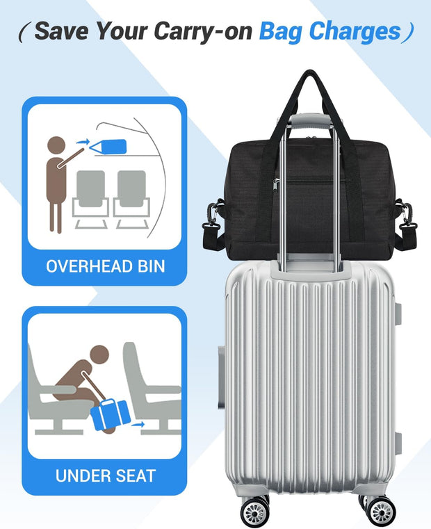 Small Gym Bag 14 inch, Mini Duffel Bag, Carry On Lightweight for Travel Sport, Small Duffle Bags Gym Bags for Men &Women - Black