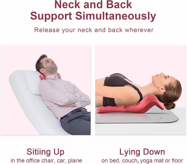 Neck and Shoulder Relaxer with Upper Back Massage Point, Cervical Traction Device Neck Stretcher for TMJ Pain Relief and Cervical Spine Alignment Chiropractic Pillow (Grey)
