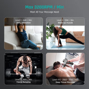 Mebak 3 Massage Gun, Massage Gun Deep Tissue for Athletes, Professional Muscle Percussion Massage Gun,Massager Gun for Shoulder Leg Back Body Pain Relief,Quiet Portable Sport Massager, Gifts for Him