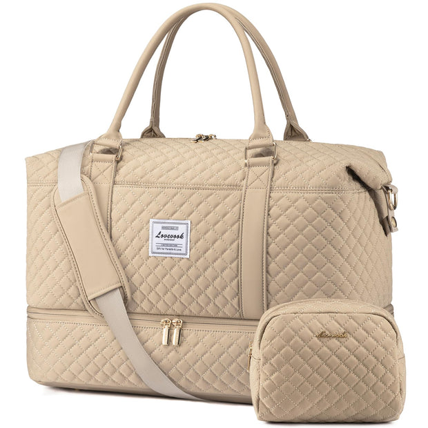 LOVEVOOK Travel Duffle Bag,Weekender Bags for Women with Shoe Compartment，Carry on Overnight Bag with Toiletry Bag,Gym Duffel Bag with Wet Pocket, Hospital Bags for Labor and Delivery