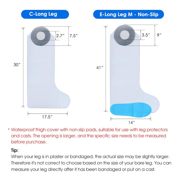 Waterproof Cast Cover for Shower Ankle Wound Protector Bath Adult Watertight Cast Bag Showering for Surgery Foot, Ankle, Burns Reusable (A-Foot)