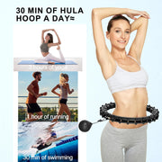 Plus Size Silent Weighted Hula Infinity Fitness Detachable Hoops 65-Inch 32 Knot, Smart Noiseless Infinity Hula for Women, 2-in-1 Waist and Abdominal Home Workout Equipment