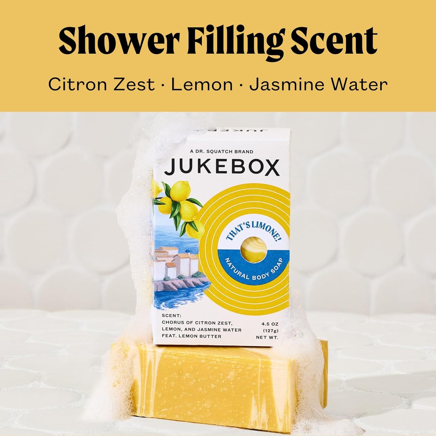 JUKEBOX Soap Sampler Gift Pack- 5 Bar Soaps-Rose Hips Don't Lie, Gettin' Figgy With It, Island in the Sun, Sky Blue Malibu, That's Limone