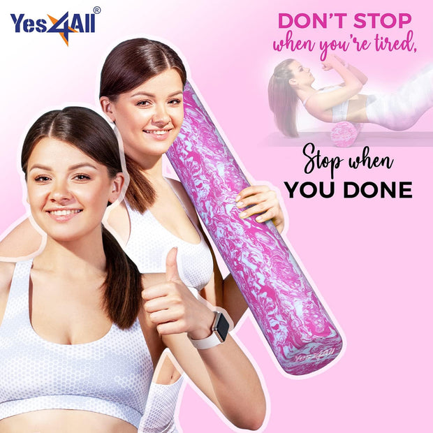 Yes4All EVA Firm Foam Roller for Back - Round Back Roller for Exercise, Yoga & Pilates 12/18/24/36 inch