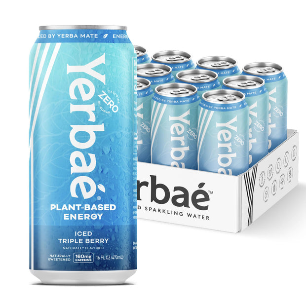 Yerbaé Energy Seltzer - Variety Performance Pack. No Sugar/Calories/Carbs. Energized by Yerba Mate Naturally Caffeinated Plant-Based, Healthy Alternative to Coffee/Sugary Sodas, Pack of 12, 12oz cans