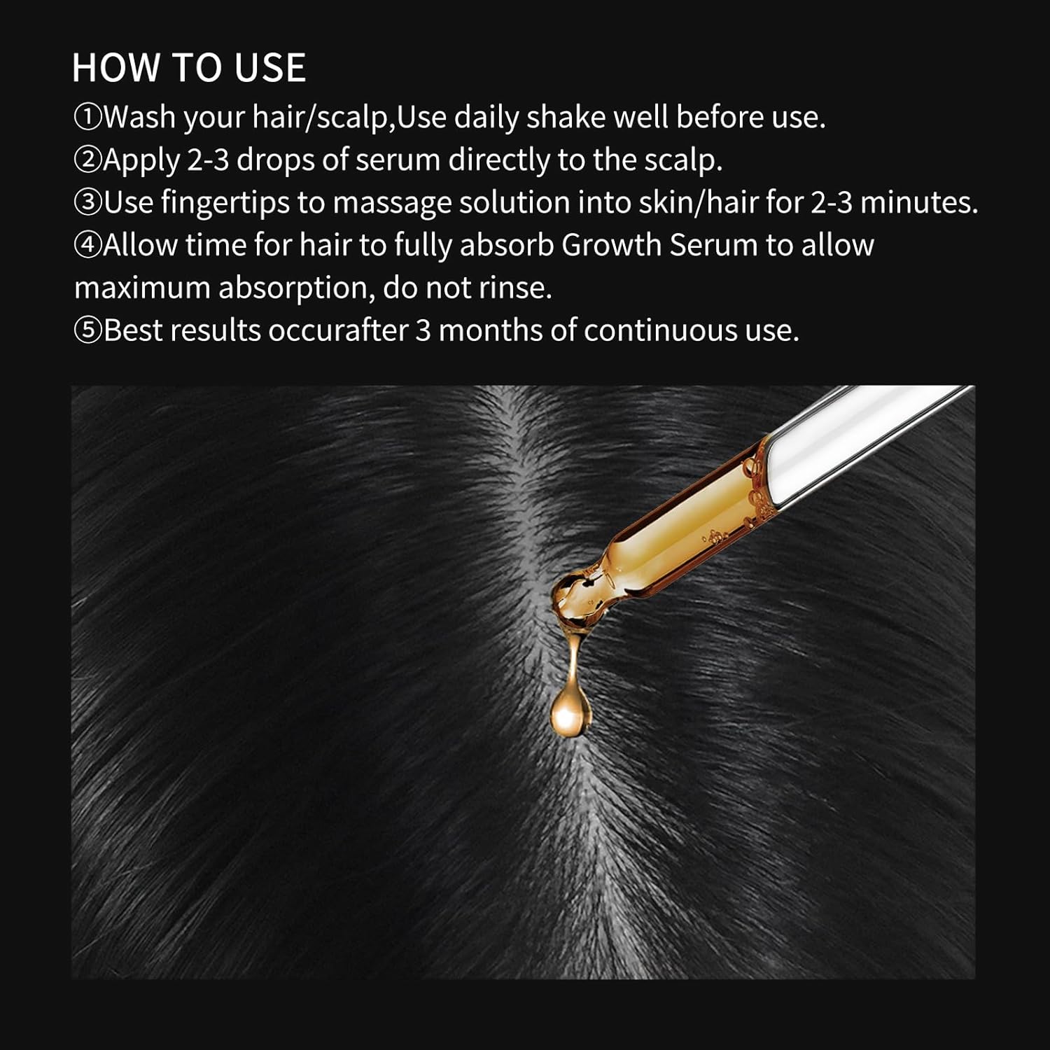 Ceson&Cesun Hair Growth Serum/Scalp Oil, With Biotin & Rosemary Castor Oil, Hair Thickening Serum For Hair loss, Water-Based, Nourishes The Scalp, Natural Hair Regrowth & Dry Damaged Hair Treatment