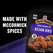 McCormick Grill Mates Marinade Mix, Asian BBQ, Korean-Inspired, 15 Minute Marinade for Chicken, Steak, and More, 1.25 oz (Pack of 12)