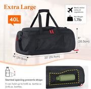Lifewit Gym Bag for Men & Women with Shoe Compartment, 40L Carry On Duffle Bag for Travel, 3 In 1 Waterproof Weekender Workout Overnight Sports Backpack with Dry and Wet Seperation, Black