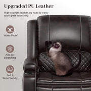 Loveseat Recliner Sofa Set with 2-Tier Cushion, 2+1+1 Pieces in Living Room, 2 Seater Reclining Loveseat Leather with Removable Console, 2 Oversize Recliner Chair Sofa Seat - Grey