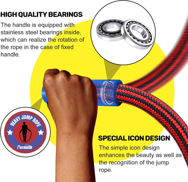 Weighted Jump Ropes with 360 Degree Rotation Handle.1 Inch 2.7LB/3LB Heavy Jump Rope for Men and Women,Jump Ropes for Fitness