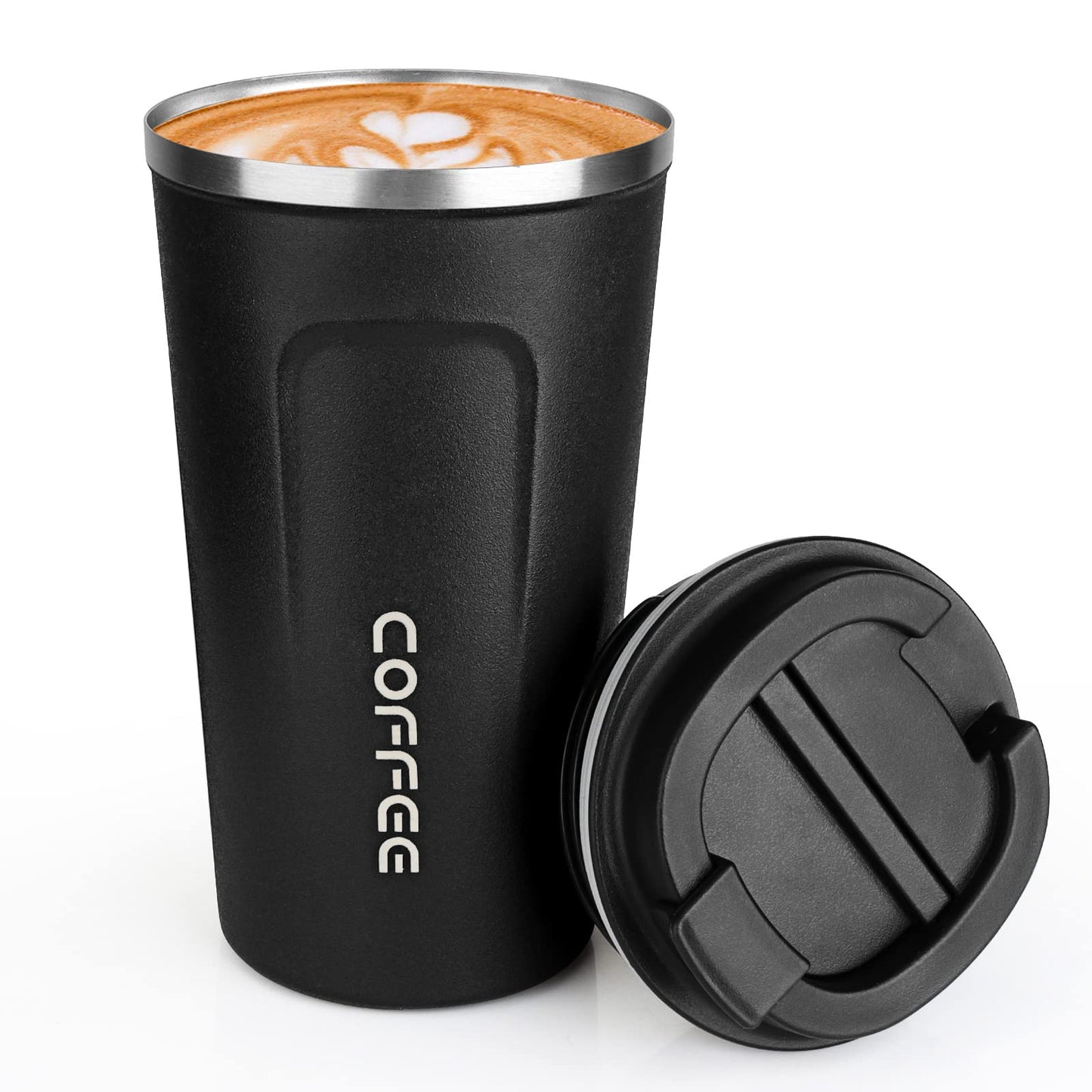 MOMSIV 12oz Travel Mug, Insulated Coffee Cup with Leakproof Lid, Travel Coffee Mug Vacuum Stainless Steel Double Walled Reusable Coffee Cup for Hot and Cold Water Coffee
