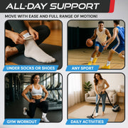 Sleeve Stars Ankle Brace for Women & Men, Ankle Wrap for Sprain, Compression Sleeve for Plantar Fasciitis Relief, Easy Customizable Support: w/ Removable Strap (Single/M:10"-12"/Black)