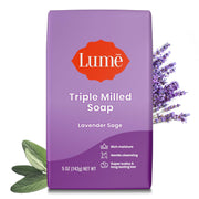 Lume Triple Milled Bar Soap - Rich Moisture & Gentle Cleansing - Paraben Free, Phthalate Free, Skin Safe - 5 ounce (Lavender Sage)