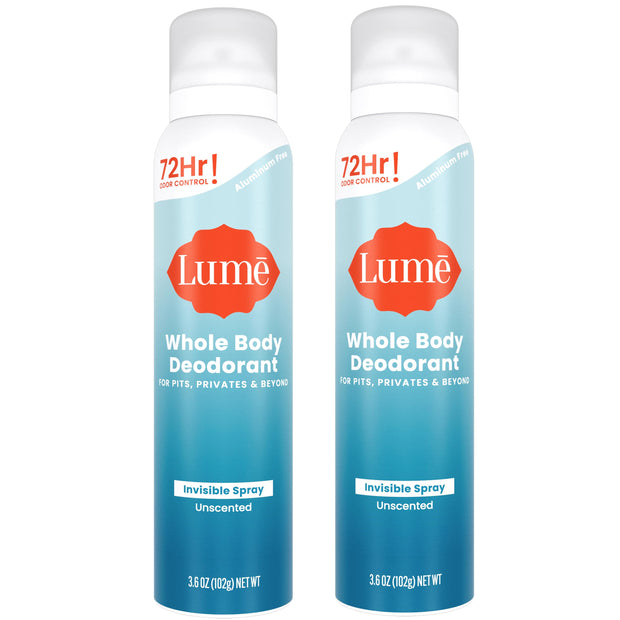 Lume Invisible Spray Deodorant For Women - Whole Body Deodorant Spray - 72 Hr Odor Control - Ozone Friendly, Natural Propellant - Aluminum & Baking Soda Free, Skin Loving - 2 pack (Soft Powder)