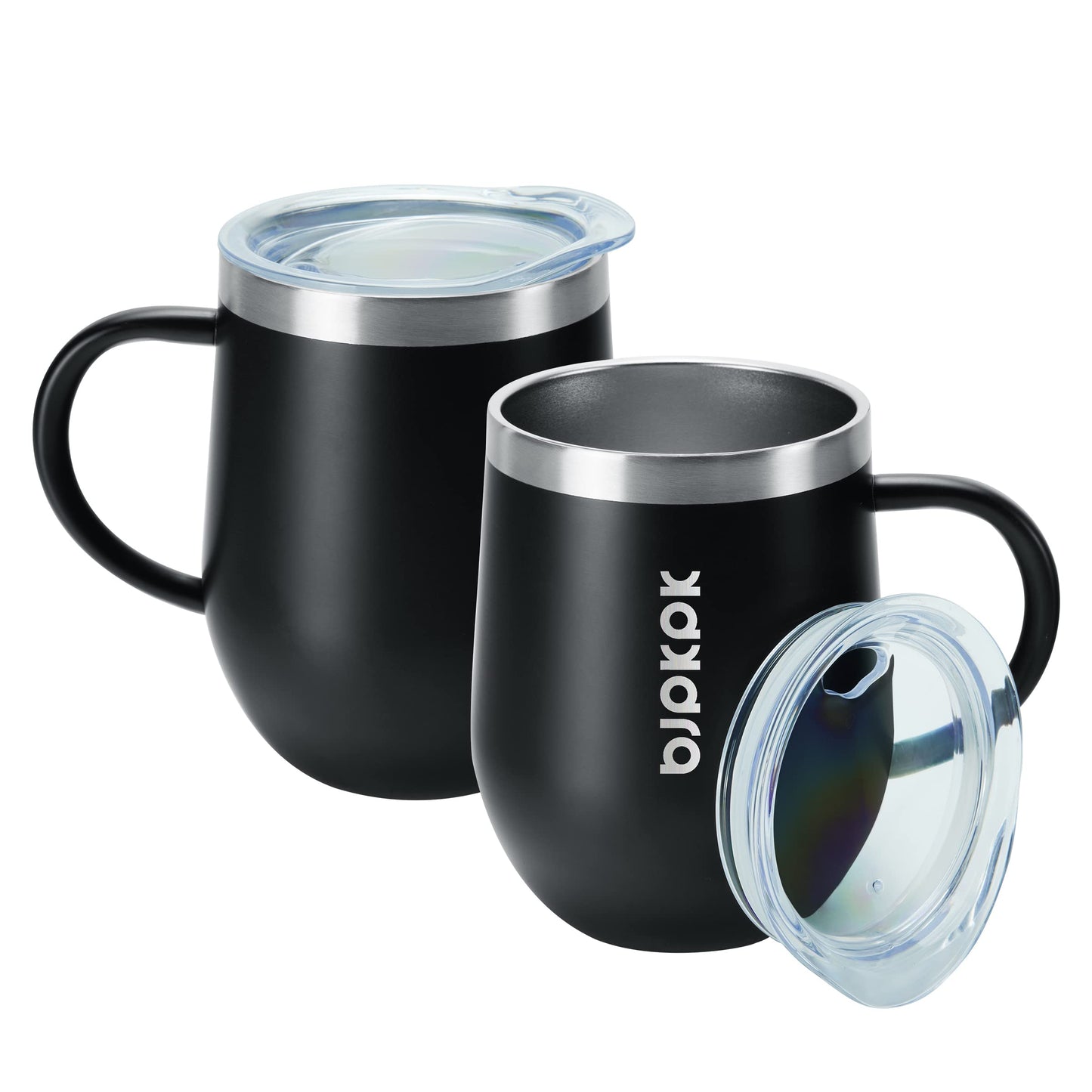 BJPKPK 2 pcs Insulated Coffee Mug, 12 oz Stainless Steel Insulated Coffee Tumbler with Lid for Hot Drinks & Cold Drinks- Turquoise